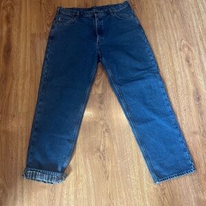 Carhartt Men's Relaxed Fit LINED Blue Jeans